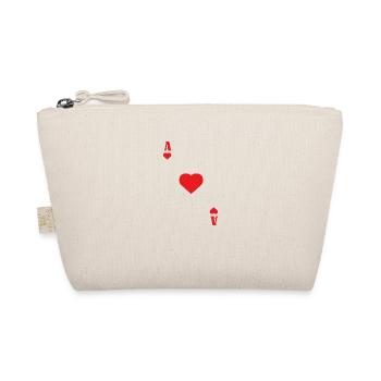 Ass Karte Herz Glück Liebe Geschenk Freude - Bio-Täschchen - Natur - Vorne