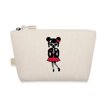 Fille en look anime gothique avec des lunettes de soleil - Trousse biologique - nature - Devant