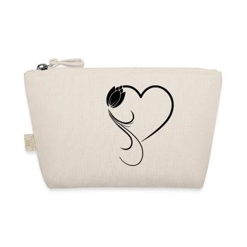 Heart flower tulip frame - Organic Pouch - nature - Front