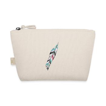 Artful bird feather in ethno style - Organic Pouch - nature - Front