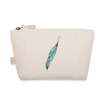 mother-of-pearl feather in maritime colours - Organic Pouch - nature - Front