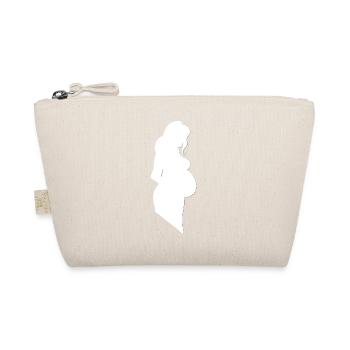 schwangerer Frau Silhouette, Schwangerschaft - Bio-Täschchen - Natur - Vorne