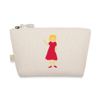 Mädchen Silhouette Peace Zeichen - Bio-Täschchen - Natur - Vorne