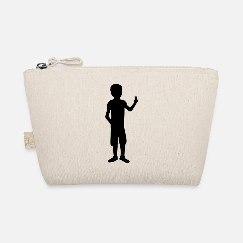 Silhouette kleiner Junge Peace Bio-Täschchen