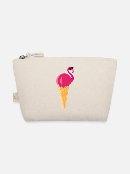 Ice cream Waffeleis Eiskugel Flamingo Eis - Bio-Täschchen - Natur - Vorne