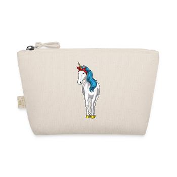 Einhorn Haarschleife - Bio-Täschchen - Natur - Vorne