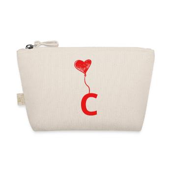 Letter c heart - Organic Pouch - nature - Front