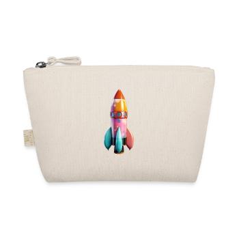 Colorful, Cute Rocket Rhiana - Print Design - Organic Pouch - nature - Front