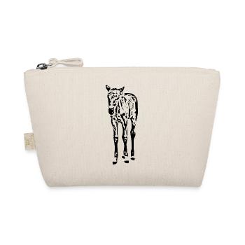Horses T-shirt Gift Rider - Organic Pouch - nature - Front