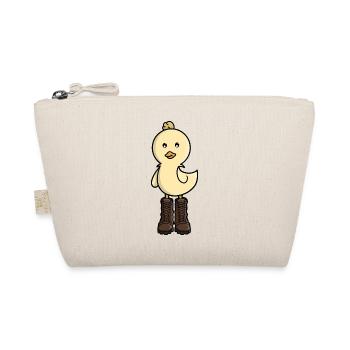 Adorable Baby Chick in Boots - Organic Pouch - nature - Front