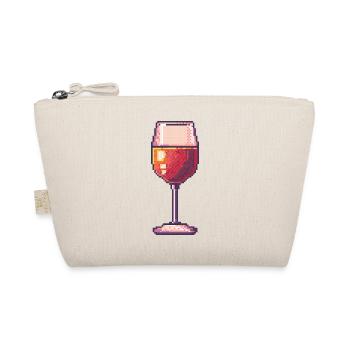 Pixel Wine Glass Retro - Organic Pouch - nature - Front