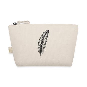 Shimmering Feather in Black - Organic Pouch - nature - Front