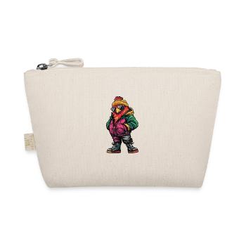 Rooster Funny Winter - Organic Pouch - nature - Front
