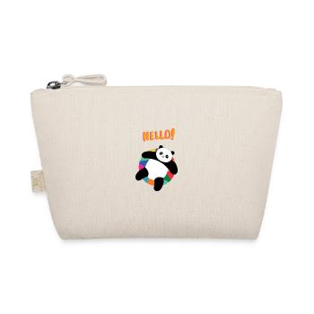 Chill Panda Says Hello - Gift Idea - Organic Pouch - nature - Front
