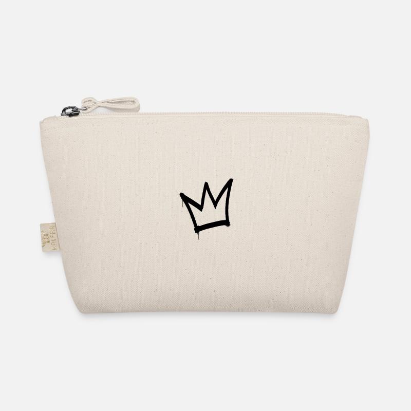 Grafiti Krone King schwarz - Bio-Täschchen - Natur