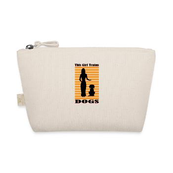 Girl Trains Dogs Cute Puppy Ironic Dog Teacher - Organic Pouch - nature - Front