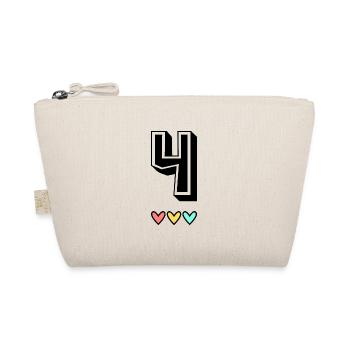 4 YEARS. 4th ANNIVERSARY. BIRTHDAY 4 YEARS. 4 - Organic Pouch - nature - Front