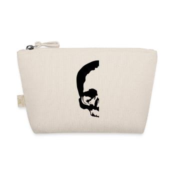 halber totenkopf / half skull - Bio-Täschchen - Natur - Vorne