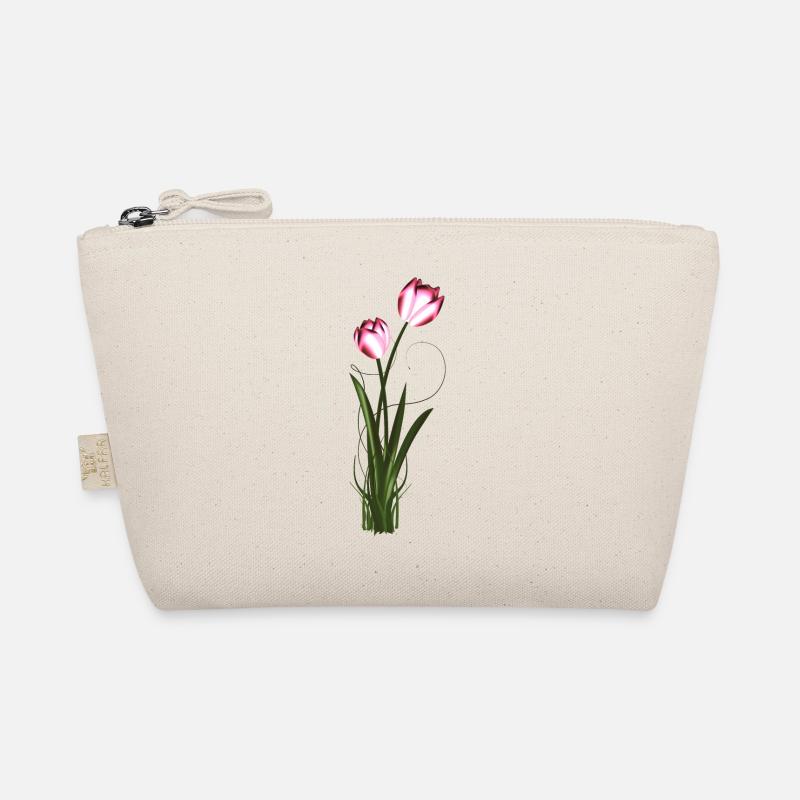 zwei Metallic schimmernde Tulpen im Frühling - Bio-Täschchen - Natur