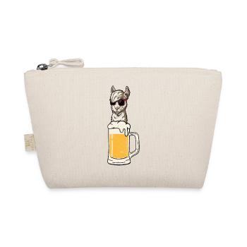 Alpaca Lama Beer Beer Lovers Gift - Organic Pouch - nature - Front