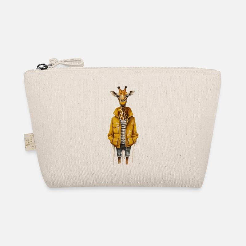 Whimsical Giraffe Holiday Tee Organic Pouch
