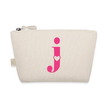 Letter j Initial letter with heart - Organic Pouch - nature - Front