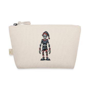 Creepy Christmas Zombie Skeleton Gnome Gothic - Organic Pouch - nature - Front