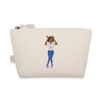 Black Girl Crown Queen Natural Hair Afro Fashion P - Organic Pouch - nature - Front