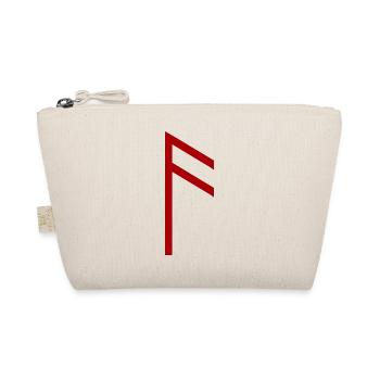 Ansuz Rune Rot – Wikinger Futhark Nordisch - Bio-Täschchen - Natur - Vorne