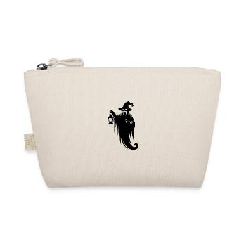 Flying Halloween Ghost with Lamp and Hat - Organic Pouch - nature - Front