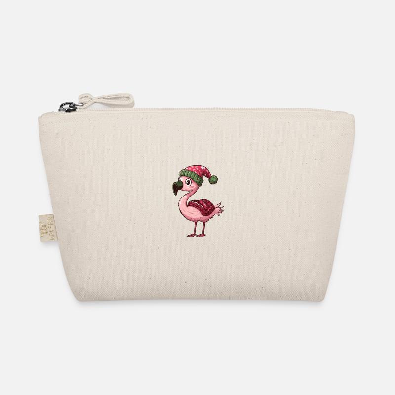 Flamingo Weihnachten Comic Bio-Täschchen
