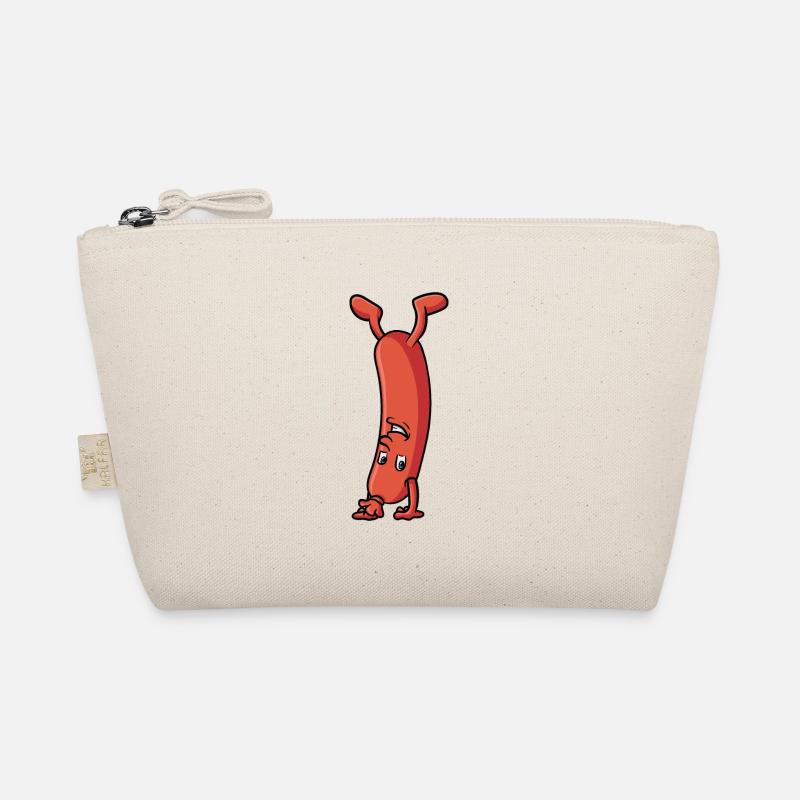 Wurst die einen Handstand macht Bio-Täschchen