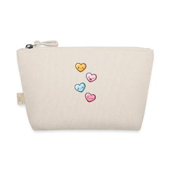 Hearts Love Colorful - Organic Pouch - nature - Front