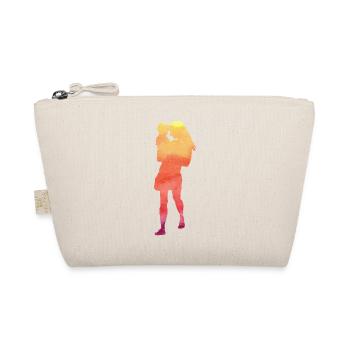 Geschenk Muttertag Silhouette Frau mit Kleinkind - Bio-Täschchen - Natur - Vorne