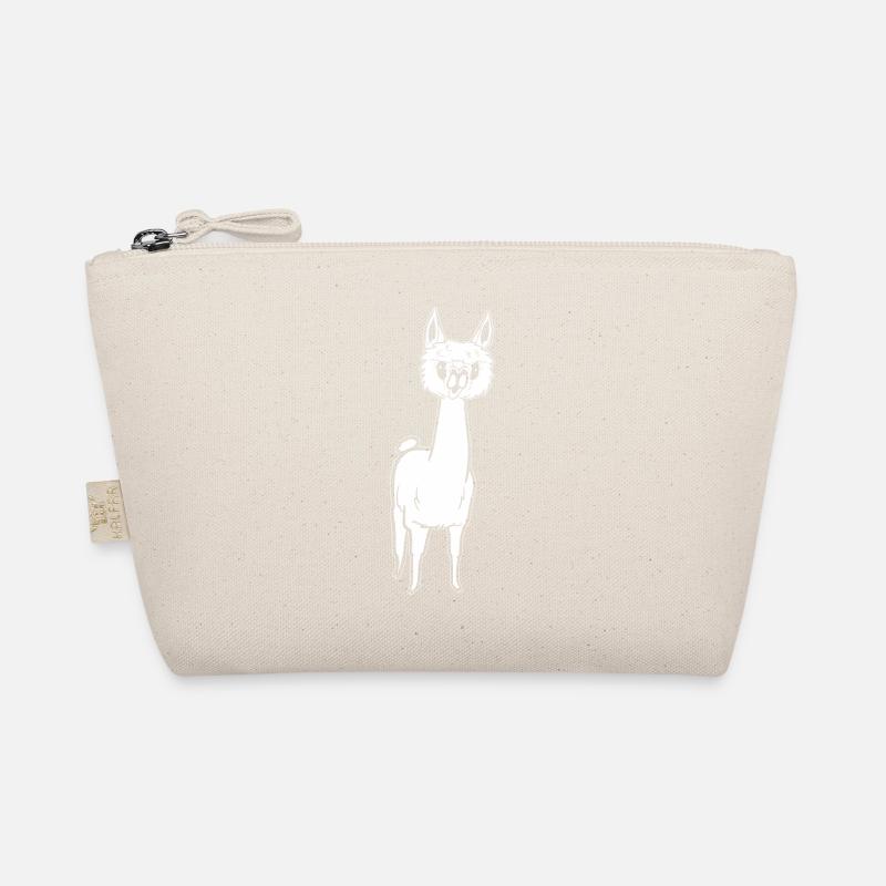 White Alpaca in Comic Style Cute Organic Pouch
