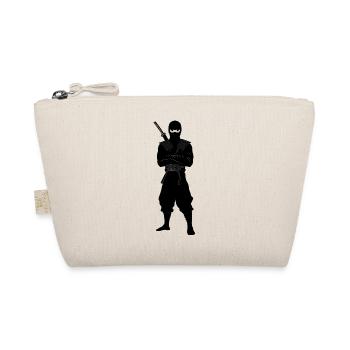 Tough Ninja with Sword on the Back - Organic Pouch - nature - Front