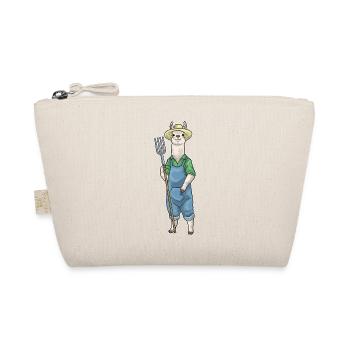 Llama Farmer Pitchfork Farm - Organic Pouch - nature - Front