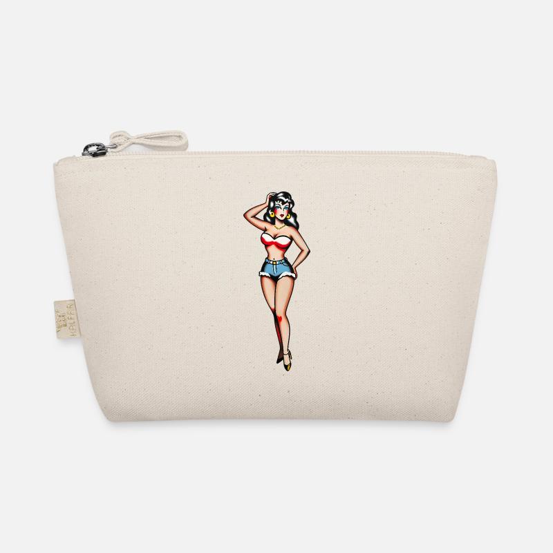 Klassisches Tattoo-Pin-up-Mädchen - Bio-Täschchen - Natur