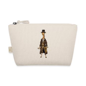 Giraffe Explorer Steampunk Chic Top Hat - Organic Pouch - nature - Front