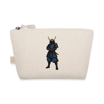 Samurai mit blauer Rüstung und Mondhelm - Bio-Täschchen - Natur - Vorne