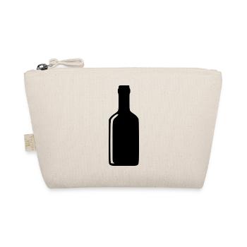 Flasche Wein Alkohol Geschenk  - Bio-Täschchen - Natur - Vorne