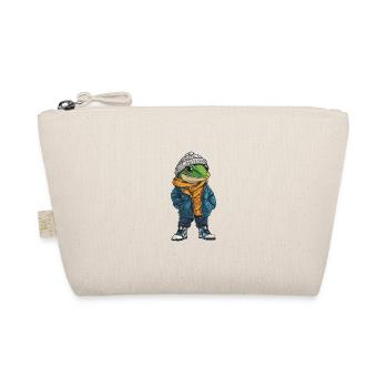 Gecko Lizard Funny Winter - Organic Pouch - nature - Front