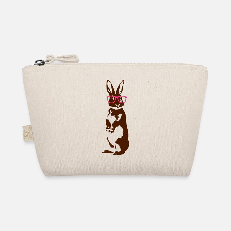 Hase mit Hipster Brille - Bio-Täschchen - Natur