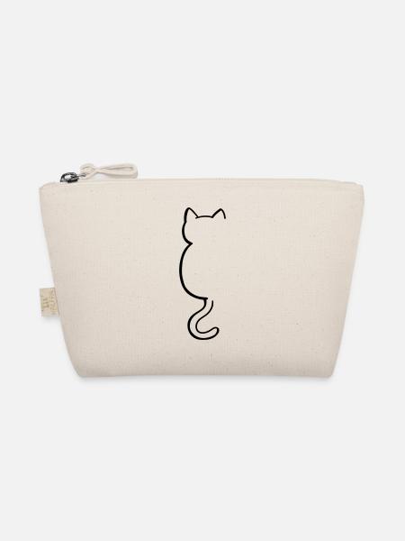 Katze Silouette - Bio-Täschchen - Natur
