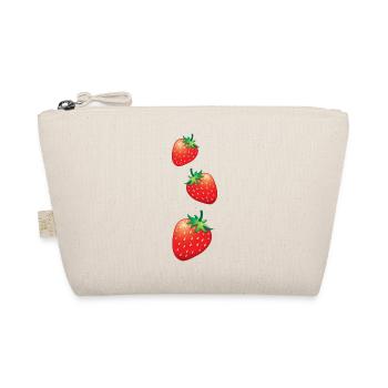 3 strawberries going down - Organic Pouch - nature - Front