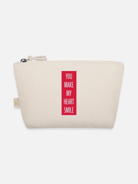 make my heart smile - Bio-Täschchen - Natur - Vorne