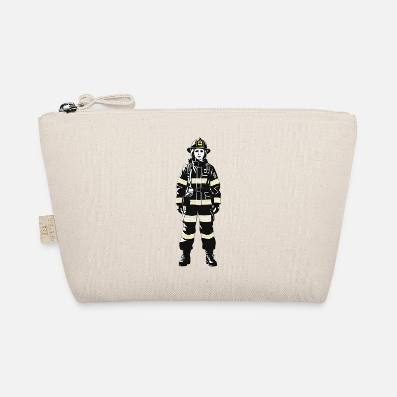 Feuerwehrfrau - Beruf Design Sticker Bio-Täschchen