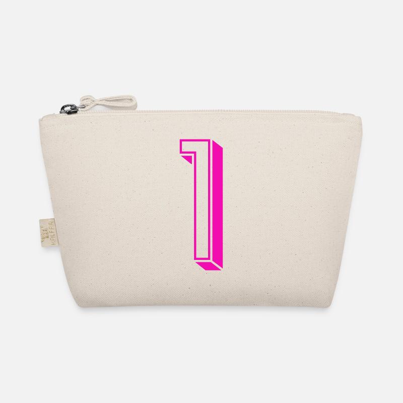 Zahl eins - Nummer 1 pink Mädchen Trikotnummer Bio-Täschchen