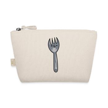 Funny cartoon spork with face - Organic Pouch - nature - Front