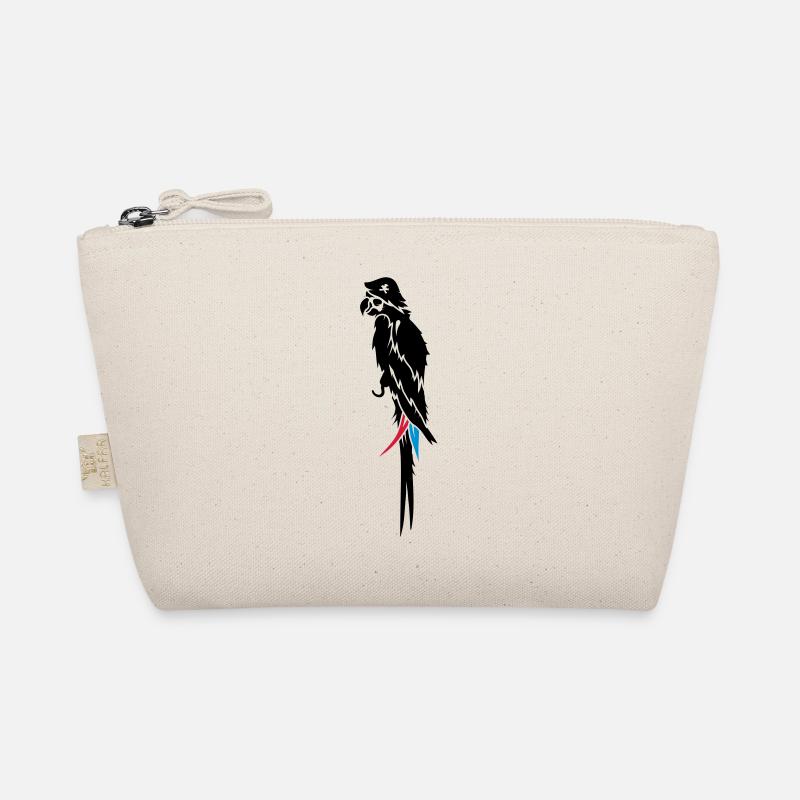 Parrot pirate with eye patch, pirate hat and hook Organic Pouch